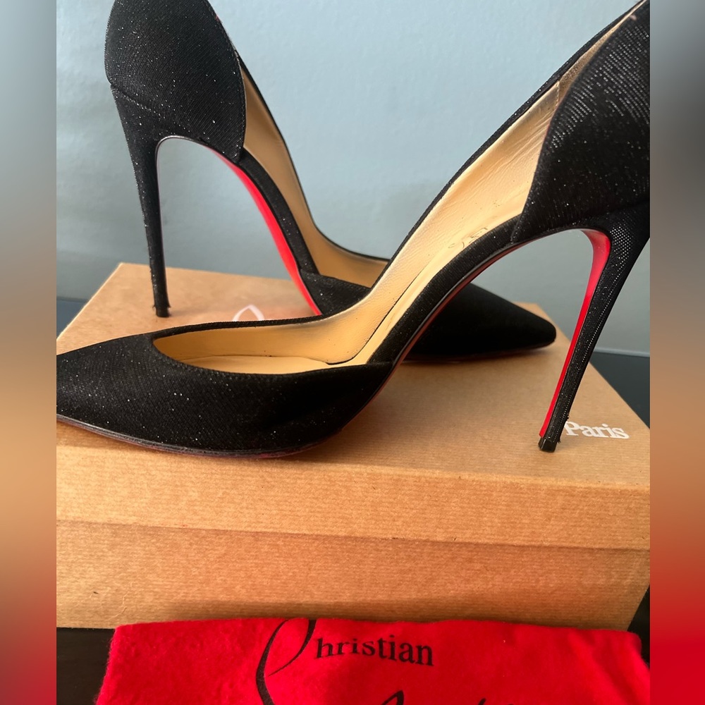 Christian Louboutin Black Glitter IRIZA Christian Louboutin 40 1/2 ⚡️⚡️ - Picture 8 of 11